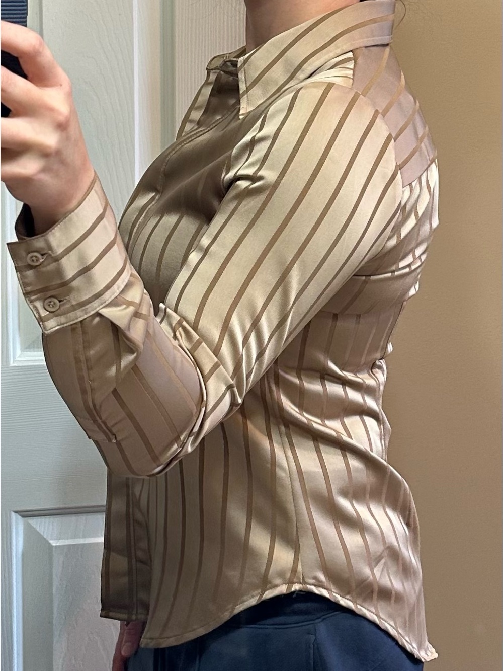 Gold Worthington Button Up Women’s Small